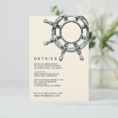 Das Rad des blauen Schiffes | Angaben zum Hochzeit Einladung (Stehend Vorderseite)