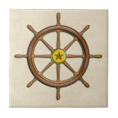 Das Rad des hölzernen Seeschiffs Fliese (Vorderseite)