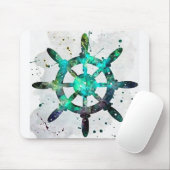 Das Rad des Kapitäns in den Farben des blauen grün Mousepad (Mit Mouse)