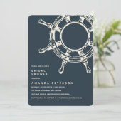 Das Rad des Schiffes | Hochzeitsstift Brautparty Einladung (Stehend Vorderseite)