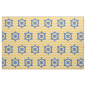 Das Rad-Monogramm des blauen nautischschiffs und Stoff (Fat Quarter (45,7 x 55,9 cm))