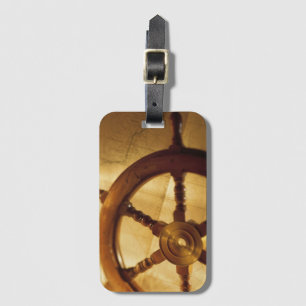 Das Rad und die Karte der Schiffe Gepäckanhänger