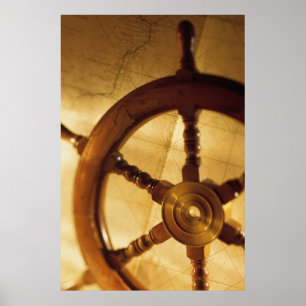Das Rad und die Karte der Schiffe Poster