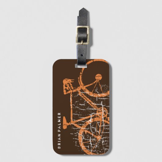 das Radfahren/radfahrend, fahren personalisiertes Gepäckanhänger (Vorderseite Vertikal)