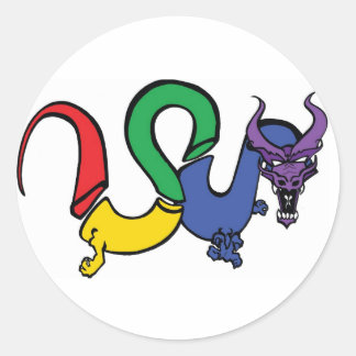 Das Rainbow Dragon Network Runder Aufkleber