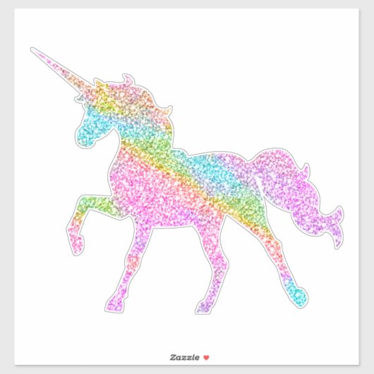Das Rainbow Glitzer Unicorn Aufkleber (Blatt)