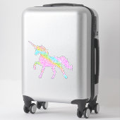 Das Rainbow Glitzer Unicorn Aufkleber (Koffer)