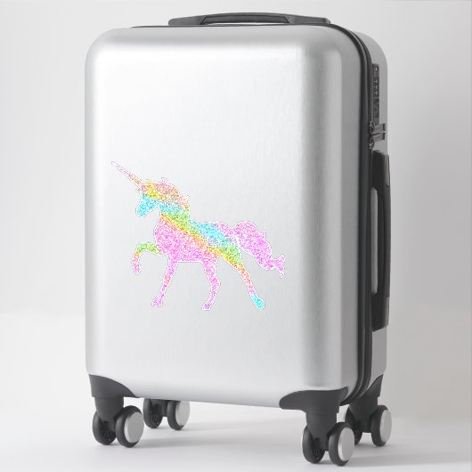 Das Rainbow Glitzer Unicorn Aufkleber (Koffer)