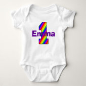 Das Rainbow Strip First Birthday Girl Shirt (Vorderseite)