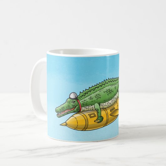Das Raketenkrokodil Kaffeetasse (Vorderseite Links)