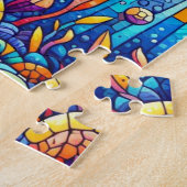 Das Rätsel der Haie im lebhaften Mosaikstil Puzzle (Seite)