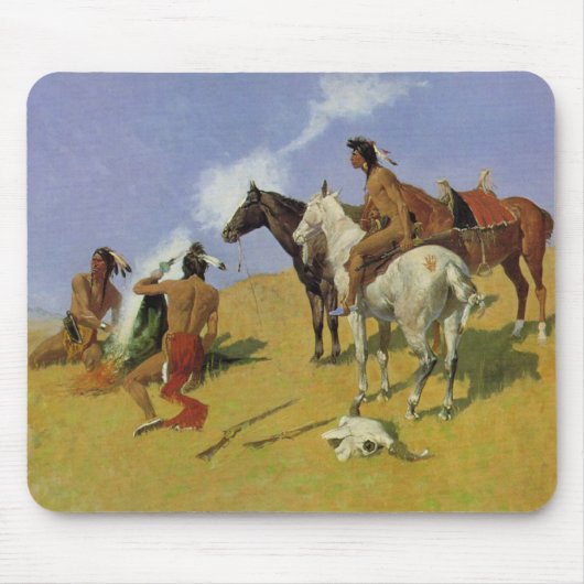 Das Rauchsignal ~ Frederic Remington Mousepad (Vorne)