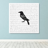 Das Raven Complete Gedicht von Edgar Allan Poe 12x Leinwanddruck (Insitu (Holzboden))