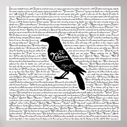 Das Raven Complete Gedicht von Edgar Allan Poe Poster (Vorne)