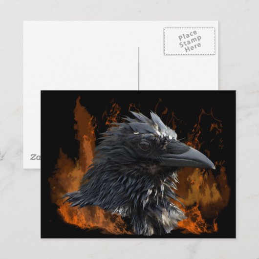 "Das Raven Fire"-Geschenke Postkarte (Vorne/Hinten)