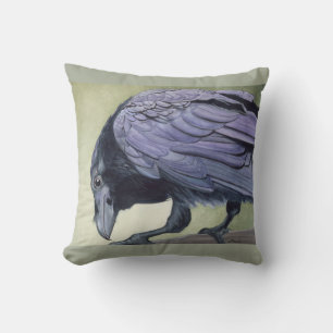 Das Raven Throw Kissen Black Crow Diablo Art Piece