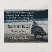 Das Raven Zitat Edgar Allen Poes nevermore Gotik Postkarte (Vorderseite)