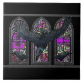 Das Ravens Gotische Dekorative Keepake Tile Trivet Fliese (Vorderseite)
