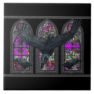 Das Ravens Gotische Dekorative Keepake Tile Trivet Fliese