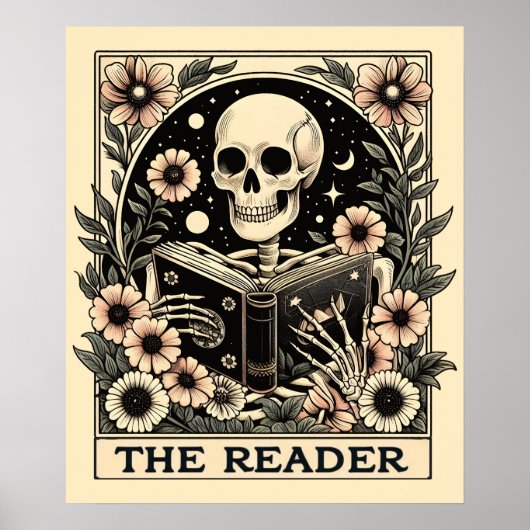 Das Reader Skeleton Tarot Card Poster (Vorne)