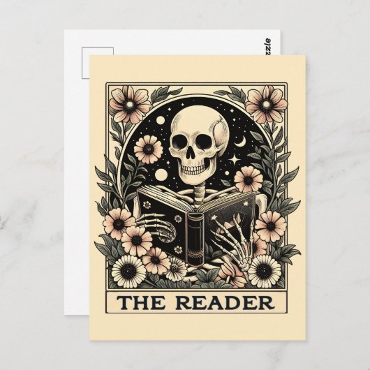 Das Reader Skeleton Tarot Card Poster Postkarte (Vorne/Hinten)