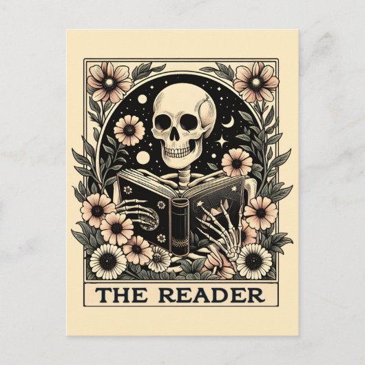 Das Reader Skeleton Tarot Card Poster Postkarte (Vorderseite)
