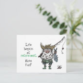 Das reale Leben beginnt bei Pension - Funny Postkarte (Stehend Vorderseite)