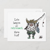 Das reale Leben beginnt bei Pension - Funny Postkarte (Vorne/Hinten)