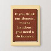 Das Recht ist kein Handout Button (Vorderseite)