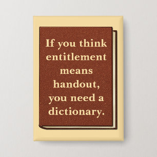 Das Recht ist kein Handout Button