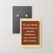 Das Recht ist kein Handout Button (Vorderseite/Rückseite)