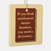 Das Recht ist kein Handout Keramikornament (Rechts)