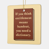 Das Recht ist kein Handout Keramikornament (Links)