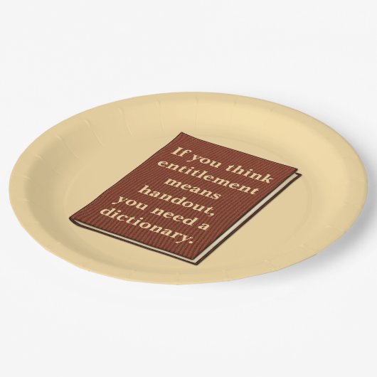 Das Recht ist kein Handout Pappteller (Schrägansicht)