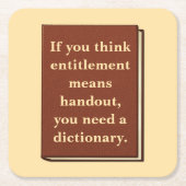 Das Recht ist kein Handout Rechteckiger Pappuntersetzer (Vorderseite)