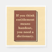 Das Recht ist kein Handout Serviette (Vorderseite)