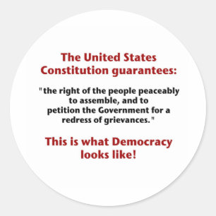 Das Recht zu versammeln - wie Demokratie aussieht Runder Aufkleber