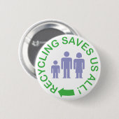 Das Recyceln rettet uns alle Button (Vorne & Hinten)