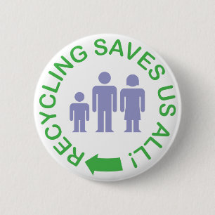 Das Recyceln rettet uns alle Button