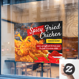 Das Red Black Spicy Fried Chicken Restaurant wird Fensteraufkleber