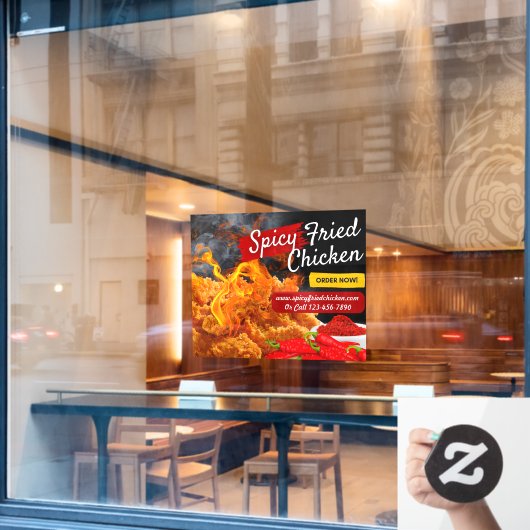 Das Red Black Spicy Fried Chicken Restaurant wird Fensteraufkleber (Café-Fenster)