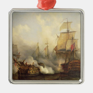 Das Redoutable bei Trafalgar, am 21. Oktober 1805 Silbernes Ornament