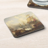 Das Redoutable bei Trafalgar, am 21. Oktober 1805 Untersetzer (Linke Seite)