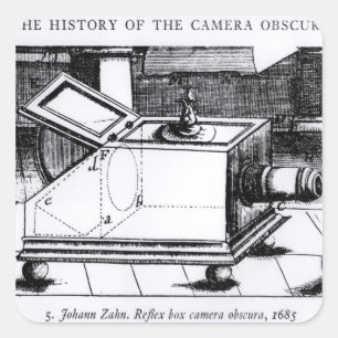 Das Reflexkastenkamera obscura Quadratischer Aufkleber