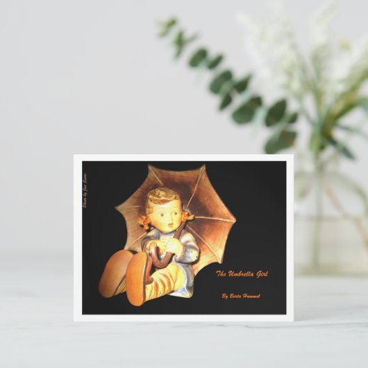 Das Regenschirmmädchen Postkarte (Stehend Vorderseite)