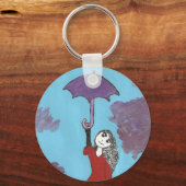 Das RegenschirmMädchen Schlüsselanhänger (Vorderseite)