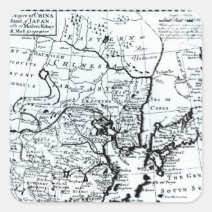 Das Reich der China und Insel von Japan Quadratischer Aufkleber