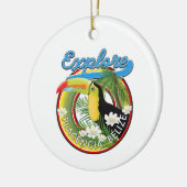Das Reiselogo von Placencia Belize entdecken Keramik Ornament (Links)