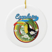 Das Reiselogo von Placencia Belize entdecken Keramik Ornament (Hinten)