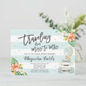 Das Reisen von Fräulein To Frau Brautparty laden Einladung (Stehend Vorderseite)